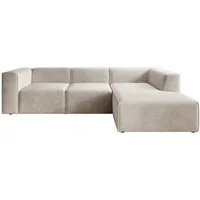 PROMETO Möbel Ecksofa FUEGO - weiches und bequemes Sofa aus Cord-Stoff