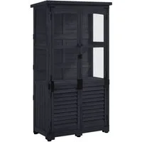MCombo Gerätehaus M MCombo Gartenschrank Holz Wetterfest, 87×46×160 cm 0120, klein, Outdoor, Holz mit Acrylplatten, höhenverstellbar