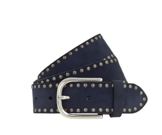 Vanzetti - * Velours-Damengürtel in 40 mm * mit Nieten verziert * femininer und richtungsgebender Look * vel... marine - Gr. - 75