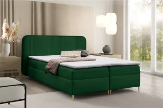 Boxspringbett Schlafzimmerbett ALIZE 180x200cm Stoff Fresh Flaschengrün
