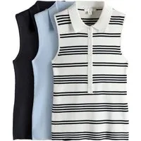The Set Poloshirt The Set Ärmellose Poloshirts, Feinstrick, 3er-Pack (3-tlg)