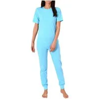 Normann Pyjama Damen Pflegeoverall kurzarm mit langen Bein + Rücken Reißverschluß