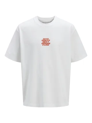 JACK&JONES - JCOINTERLUDE FLORAL BACK TEE SS CREW bright white - Gr. - M
