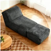 REDOM Sofa Einzelsofa, Modulares Bodensofa mit Chaise Longue, wandelbares Relax- und Schlafsofa