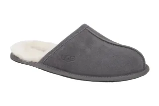 UGG 1101111 DGRY Scuff Herren Pantoletten Hausschuhe in Dark Grey Nubuck Woll...