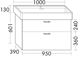 Burgbad Waschtischunterschrank Sys30 PG1 Aqua 601x950x390 Eiche Dekor Merino, WVZY095F2813 WVZY095F2813