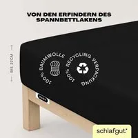 Schlafgut Spannbettlaken EASY JERSEY Bettlaken, 150 g/m², 100% Baumwolle, Spannbetttuch, Jersey, Gummizug: rundum, (1 Stück), Spannbettlaken bis 22 cm Höhe, bügelfrei, pflegeleicht, perfekter Sitz