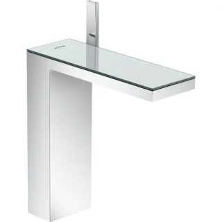 hansgrohe Axor MyEdition Waschtischarmatur 47020000 Ausladung 196 mm, mit Push-Open Ablaufgarnitur, chrom/Spiegelglas