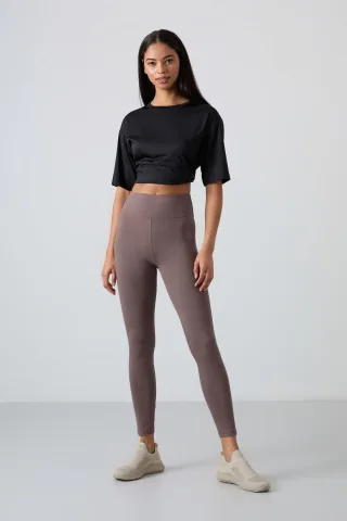 Hochgeschnittene Baumwoll-Elasthan-Leggings