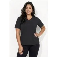 Ulla Popken T-Shirt Funktions-Shirt V-Ausschnitt Halbarm recycelt