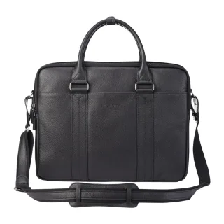 Echtes Leder Schwarz Laptop Business Aktentasche Büro Arbeit Reisetasche - Sutton