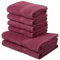 OTTO home Handtuch Set Juna, 6-tlg., 2 Duschtücher (70x140) 4 Handtücher (50x100), Walkfrottee (6-St), 100% Baumwolle, Handtuch-Set mit Bordüre, Uni-Farben, weich
