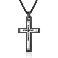 Karisma Schmuck Kettenanhänger Kreuzanhänger Edelstahl Kette Vicenza 3mm Dicke Zirkonia, Herrenschmuck PSS506