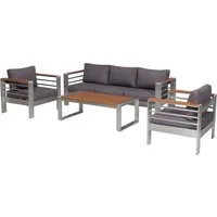 MERXX Gartenlounge-Set Nestos, (Set, 14-tlg), inkl. 2 Sessl, 1 Bank, 10 Aulagen, 1 Tisch