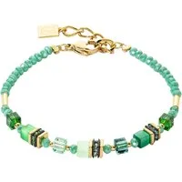 COEUR DE LION Armband Schmuck Edelstahl Mini Cubes Würfelkette, Made in Germany - mit Swarovski® Kristall, Strassstein, Schmucksteinen