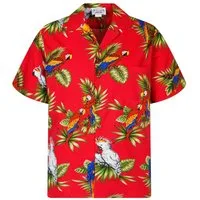 Pacific Legend Hawaiihemd "Kakadu" Herren Kurzarm Baumwolle Kokosknöpfe Original Hawaii