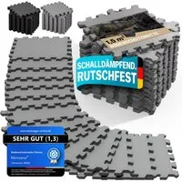 monzana Fitnessmatte (18-St), Rutschfest, EVA-Schaumstoff, Bodenschutz, 30x30cm, Fitnessmatte, Pool