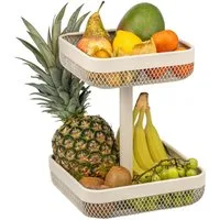 eluno Obstschale 2-stöckig, eckig, 20 x 20 cm und 25 x 25 cm, aus Metall, Metall, 2-stöckig