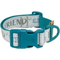 TRIXIE Hunde-Halsband BE NORDIC Halsband, extra breit - petrol - 25–36 cm/25 mm, Baumwolle, Gurtband