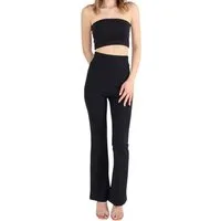 fashionshowcase Schlaghose Damen Scuba Hose High Waist elastisch für Yoga Freizeit & Abendmode Knitterfrei, Bequem & Figurbetont