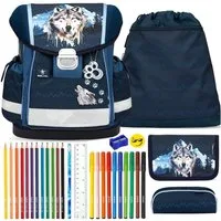Belmil Schulranzen Set Classy 10-teilig 2026 Jungen Northern Alpa Wolf