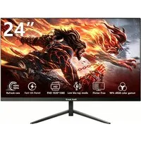 Great Voell 24 Zoll FHD-1080p-Monitor, 180Hz, VESA, Rahmenloser Gaming-Monitor (61 cm/24 ", 1920 x 1080 px, FHD, 1 ms Reaktionszeit, 180 Hz, VA LED, HDMI & DisplayPort, AMD FreeSync & G-Sync, FPS/RTS Mode, 180Hz)