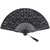 Bwecuy Handfächer Handfächer aus schwarzer Spitze, Hochzeitsgeschenk, (1-tlg)