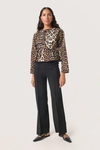 Langarm-Bluse Feminine Form Leopard Pattern leopard