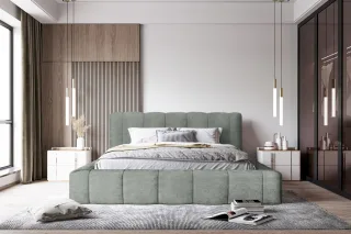 Polsterbett Doppelbett HAILEY 180x200cm Komplettset in Stoff Sometimes Grau