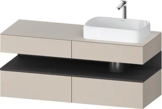 Duravit Qatego Konsolenwaschtischunterbau wandhängend Taupe Matt 1400x550x600 mm - QA4766049910000 QA4766049910000