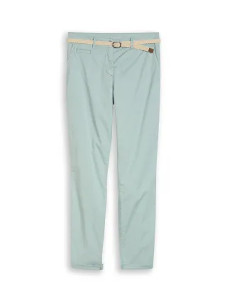 Tom Tailor - Slim Chino Hose mit Gürtel blue haze - Gr. - 46/30