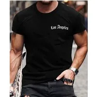 RMK T-Shirt Herren Shirt Rundhals Sommer Basic "Los Angeles LA" aus Baumwolle