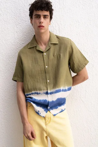 T-Shirt mit kurzen Ärmeln in Batik-Optik