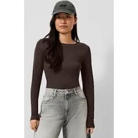 QS Langarmshirt T-Shirt Geripptes Longsleeve