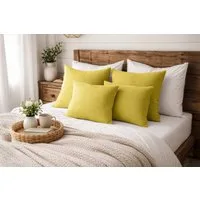 Amilian Dekokissen Sofakissen 4er Set mit Füllung - 2x 45x45 + 2x 35x45 cm, Hotelverschluss, waschbar, formstabil