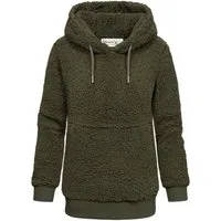 REPUBLIX Kapuzenpullover CHARLIZE Damen Teddy Sweatjacke Plüsch Hoodie Pullover Jacke