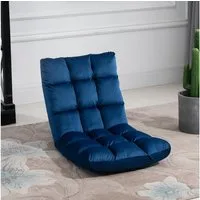 HOMCOM Relaxsessel 3-in-1 Klappbar mit Rückenlehne 13 Positionen (Sitz-kissen, 1-St., Bodenstuhl), Blau 55 x 71 x 53,5 cm