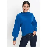 bonprix Strickpullover toller Viskose-Mix, mit modischen Ballonärmeln mit breiten Bündchen