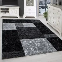 SIMPEX24 Teppich Kariert Design, Läufer, Höhe: 13 mm, Designer Wohnzimmer Teppich Kurzflor Konturenschnitt Kariert Design