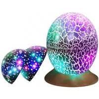 COFI 1453 LED Nachttischlampe Dinosaurier Ei Nachtlicht mit Sternenhimmel Projektor für Kinder