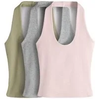 The Set Trägertop The Set Neckholder-Tops, 3er-Pack (3-tlg)