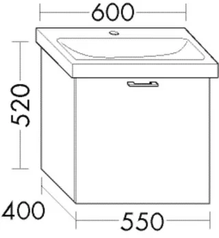 Burgbad WTU zu Ker. Sys30 PG3 Diago 520x550x400 Steingrau Solid Matt, WXNY055F6559 WXNY055F6559
