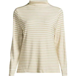 Softes Stehbund-Shirt, Damen,  Weiß, Elasthan/Viskose/Viskose-Mischung, by Lands' End