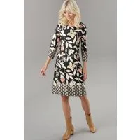 Aniston SELECTED Jerseykleid mit gemusterten Bordüren