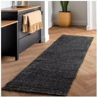 SIMPEX24 Teppich Unicolor - Einfarbig, Läufer, Höhe: 30 mm, Einfarbig Shaggy Teppich Wohnzimmer Langflor Versch. Farben und Größen