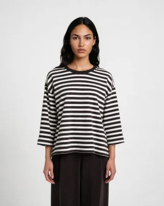 Smith&Soul - Relaxed Sweat Threequarter Sleeves Striped - Gr. - M