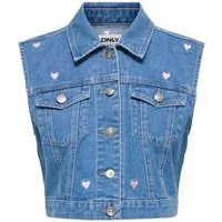 ONLY Shirtweste ONLVEGA S/L HEART EMB DNM WAISTCOAT