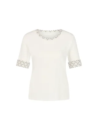 Marc Cain Sports - Shirt aus Baumwollstretch off-white - Gr. - 46