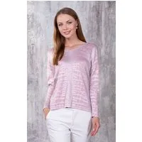 Passioni Strickpullover mit Schlangenprint in Silberfoliendruck