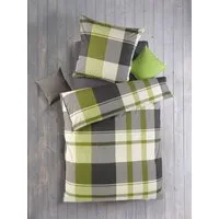 soma Bettwäsche Set Renforcé 135x200 Baumwolle Josef-Gruen gruen grau, Renforcé, 2 teilig, Geschenkidee atmungsaktiv weich sale Reißverschluss Partner Sommer